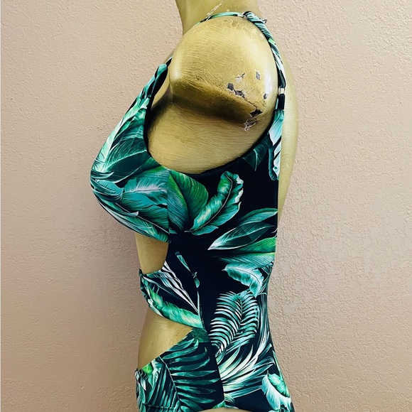 TINIBIKINI Swimwear NWT Cut-Out MONOKINI Palm Leaf Tropical Swimsuit Size Large - Picture 9 of 12